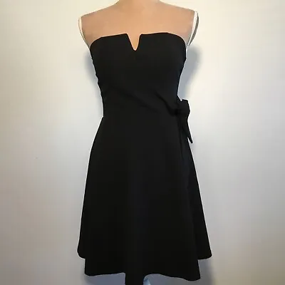 NWT Francescas Mi Ami Strapless Black Dress Side Tie V Sz M LBD • $16.78