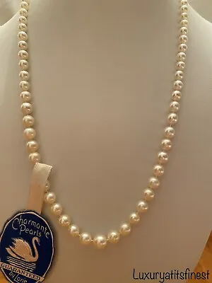 14k Gold Vintage Estate Saltwater Akoya Pearl Necklace 21” • $749