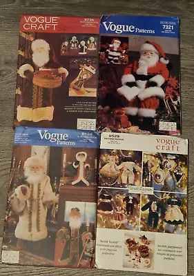 4 Uncut Vogue Patterns Santa Claus Father Christmas Doll 8126 9529 8735 7321 • $23.99
