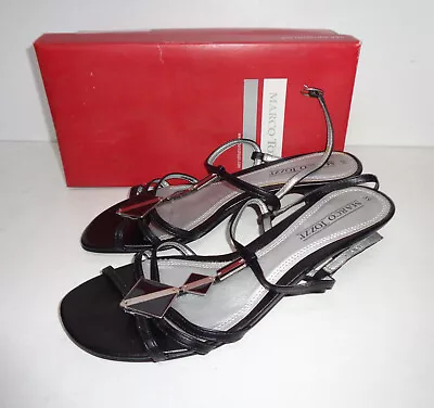 Marco Tozzi Ladies Womens Black Shoes Heels Party Open Toe Sandals New UK Size 6 • £15.98