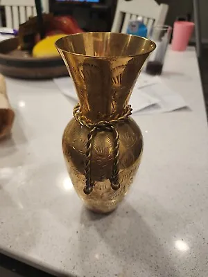 Mid-Century Solid Brass Vase Made In India 141 • $19.99