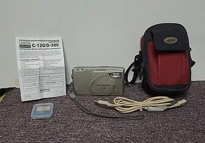 Olympus D-380 2.0MP Digital Camera W Lowepro Case Cable Instructions WORKING  • $42.49