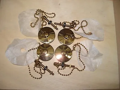 ( 4 ) Gold Effect Wash Hand Basin Plugs And 13 Chains. • £6.50