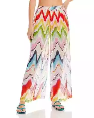 $1100 Missoni Mare Multicolor Chevron Swim Cover Up Wide Leg Pants 38  Yjl0623 • $579.99