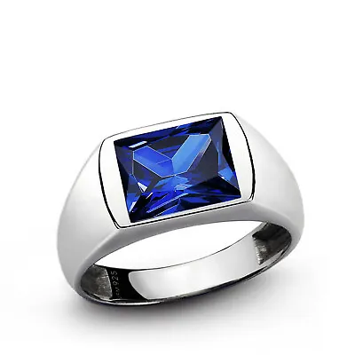 Men's Ring With 3.40ct Single Gemstone In 925 Sterling Silver All Sizes • $169