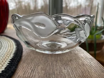 Vintage Mikasa Clear Etched Crystal Calla Lily 5.5” Serving Salad Bowl • $5.99