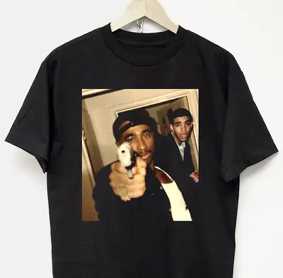 DRAKE & TUPAC T-SHIRT Vtg Tee Kanye Wu Tang Y2k Rodman Lil Yachty Travis Scott • $24.65