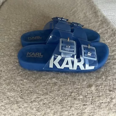 Karl Lagerfeld Blue Sliders Size 4 Euro 37 New • £0.99