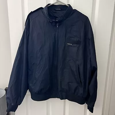 Members Only Insulated Jacket Mens L Blue Bomber Cafe Racer Zip Lined • $27