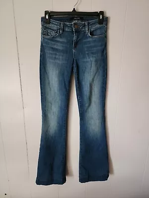 J Brand Lovestory Flare Jeans Dark Wash Size 27 Low Rise Boho Bohemian Hippie • $20