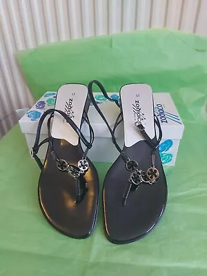 Zodiaco Sandals Shoes Size UK 7.5 EU 41 Italian Black  • £19.99