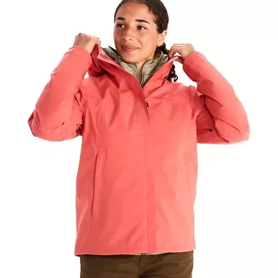 Marmot Womens Precip 3L Rain Jacket Coal Pink Size M • £76.01