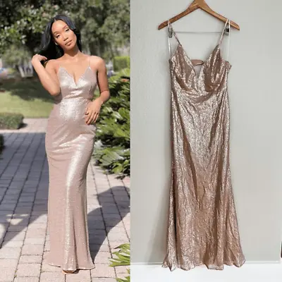 Rose Gold Mermaid Maxi Dress XL • $107