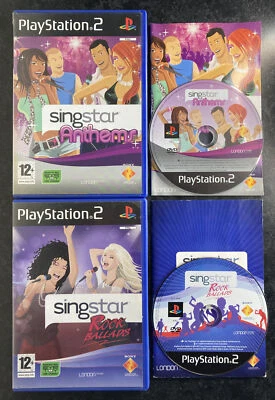 £9.95 • Buy SingStar Rock Ballads & Anthems Ps2 Game Bundle Boxed With Manuals 🎤💥
