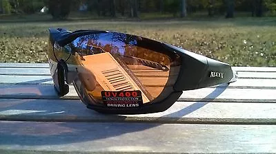 Maxx HD Motorcycle Sunglasses Black Brown Lens Foam 2.0 Padding ATV • $19.95