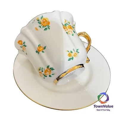 Vintage Haengnam Bone China Gold Lined Rose Tera Cup & Saucer W/ Vanilla Candle • $14.75