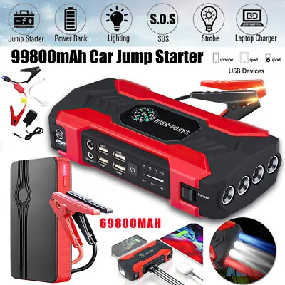 Portable 99800mAh Car Jump Starter Booster Jumper Box Power Bank Battery Charger • $45.59