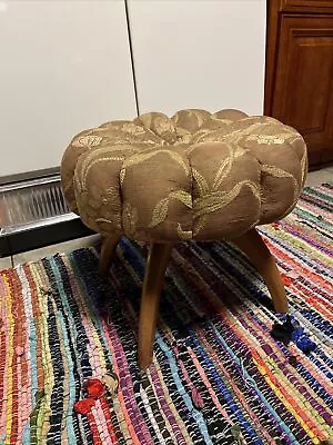 Mid Century Heywood Wakefield Tufted Swivel Vanity Ottoman Foot Stool Original • $350