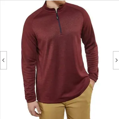 Bolle Men Moisture Wicking Performance 1/4 Zip Pullover SWEATER(BURGANDY XL)NWT • $16.14