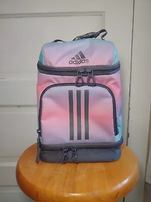 Adidas Insulated Lunch Bag - Pink Teal Purple & Gray - Multiple Compartments - K • $21.50