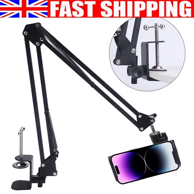 Flexible Arm Phone IPad Tablet Holder Office Table Bed Clamp Stand Mount Adjust • £12.89