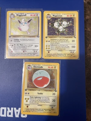 $10.50 • Buy Jungle 1st Edition Holo Lot Magneton, Electrode,and Wigglytuff Pokemon WOTC