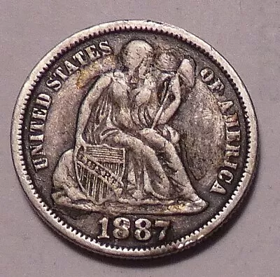 1887 Seated Liberty Dime • $24