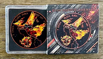 Mexico 2023 1oz Silver Libertad Ruthenium Colorized  Girl On Fire  Hunger Games • $114.99