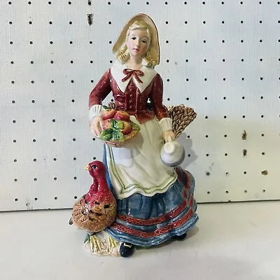 Vintage Fitz & Floyd Classics Harvest Heritage Thanksgiving Pilgrim Candlestick • $78.88