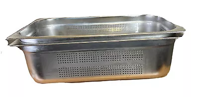 £29.95 • Buy Gastronorm 1/1 PERFORATED Stainless Steel Pan Bain Marie Pot 150mm Deep X 2