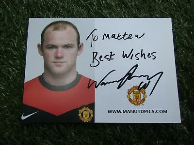 Wayne Rooney Hand Signed Manchester United Club Photo Card - Man Utd Autograph • £64.99