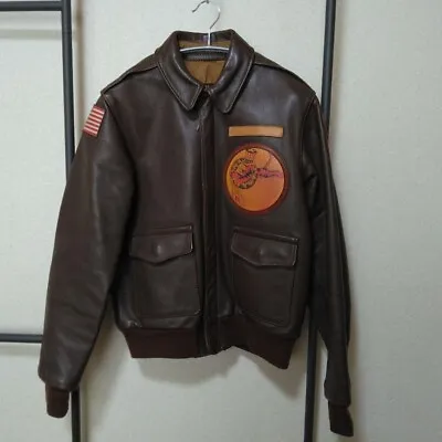 Aero LEATHER A-2 Patch Horsehide Jacket Blouson Men 38 Brown TALON From Japan • $1246.07