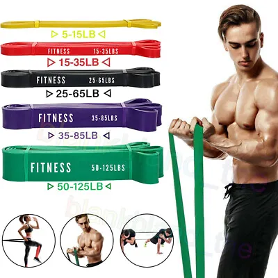 Resistance Bands Exercise Sports Loop Fitness Home Gym Yoga Latex Set Or Singles • £3.98
