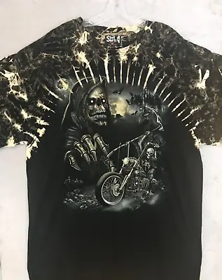 David Carey Skull Shirtz GRIM REAPER Motorcycle T-Shirt Studded Glow In Dark 2XL • $21.99