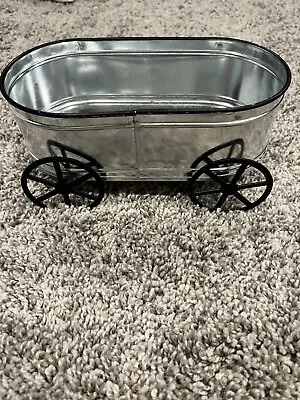 Galvanized Metal Wagon Figural Home Decor Display 7.5  X 4  & 3.5  Tall • $3.99