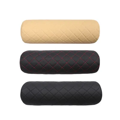 $24.21 • Buy Car Neck Pillows Genuine Leather Auto Round Roll Office Chairs Headrest Support