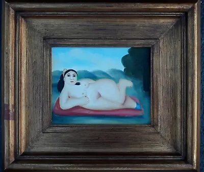 $149 • Buy Latin American/colombian Art Fernando Botero Reproduction Oil  Lady On Sofa 