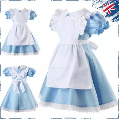 Girls Alice Princess Costume Wonderland Kids Book Week Day In Fancy Dress Outfit • $21.35