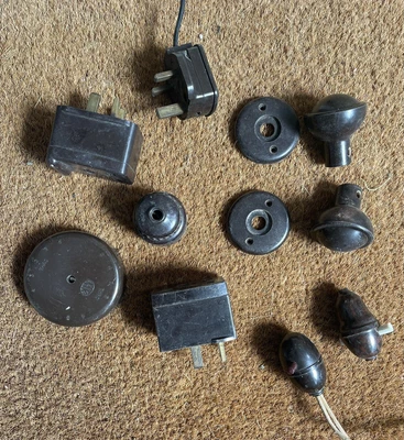 £10 • Buy Vintage Bakelite Plug, Switch, Door Handle