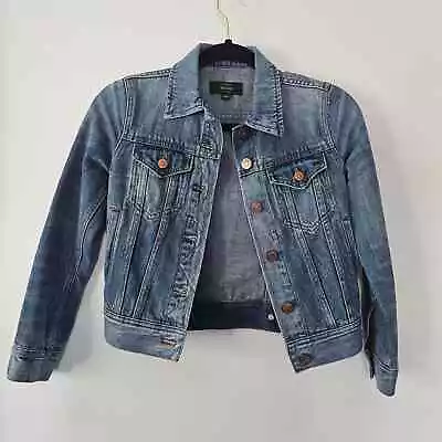 J.Crew Womens Indigo Denim Jacket SzXS Long Sleeve Pockets • $18