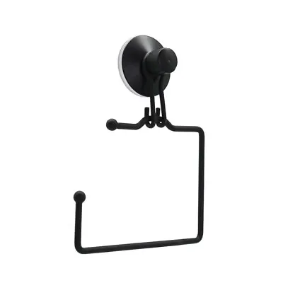 $14 • Buy BoxSweden Wall Mount Bathroom Wire Suction Cup Toilet Paper Roll Holder Black