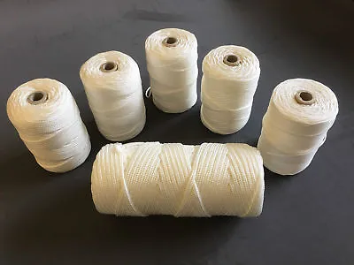 White Nylon Braided Cord Thread Twine 1kg SPOOLS 1.3mm 2mm 3mm 4mm And 6mm  • £23.99