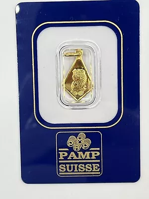 Vintage 1gram 999 Fine Gold PAMP SUISSE PENDANT Bullion Bar Sealed • £190