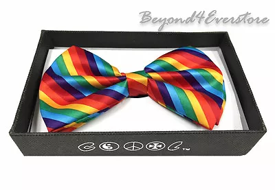 Bow Tie Adults Men Rainbow Swirl Wedding Formal Wear Adjustable Accessories • $4.95