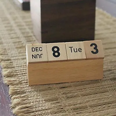 £12.36 • Buy Tishita Durable Wooden Perpetual Calendar Desk Calendar Blocks For Office Living