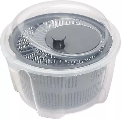 Large Salad Spinner Vegetable Veg Leaf Dryer Drainer Colander Plastic Bowl • £9.89