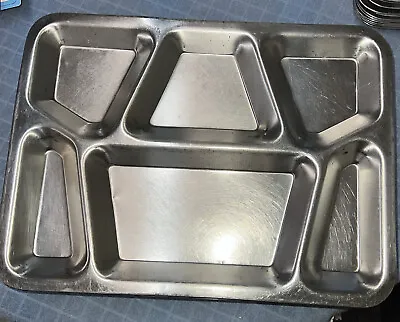 Vintage Stainless Steel Cafeteria Lunch Food Tray School Prison Military • $11.40