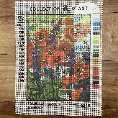 $22.99 • Buy Needlepoint Canvas 30x40 Wild Flowers Canvas Only