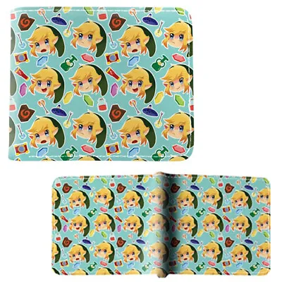 CHIBI LINK PATTERN The Legend Of Zelda 4 In. Bi Fold Wallet (Anime Credit Card) • $11.20