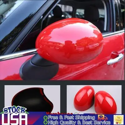 2 X Red Mirror Covers For MINI Cooper R55 R56 R57 High Quality M USA • $31.85